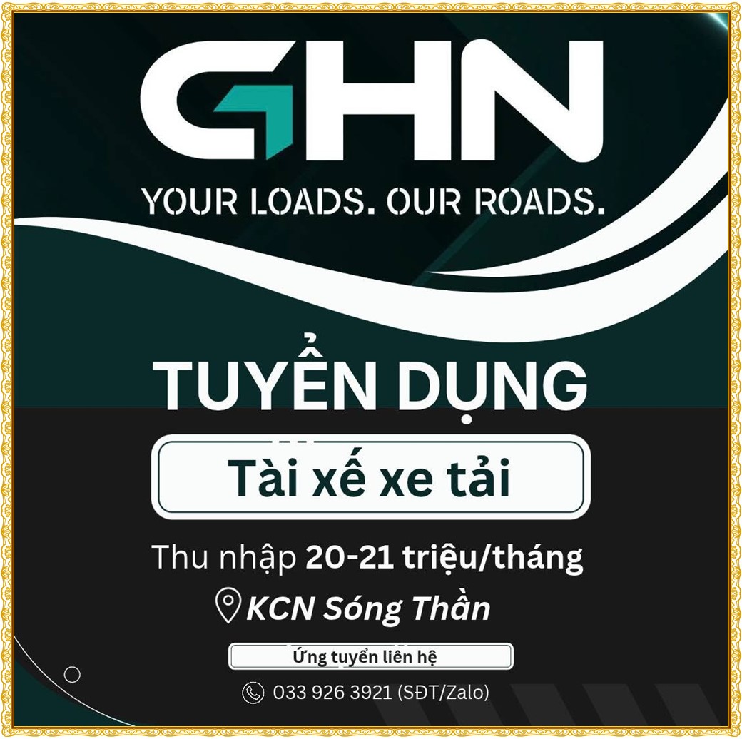 Tuyển dụng Việc làm tại KCN Đại Đăng Bình Dương lương cao cập nhật mới ngày 01 tháng 10 năm 2026