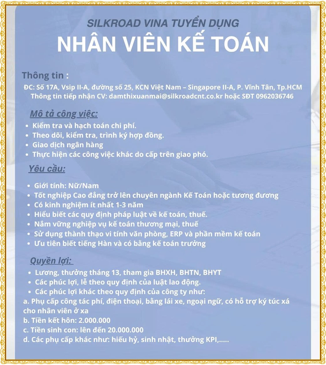 Tuyển dụng Việc làm tại KCN Việt Nam Singapore VSIP II Bình Dương lương cao cập nhật mới ngày 02 tháng 09 năm 2026