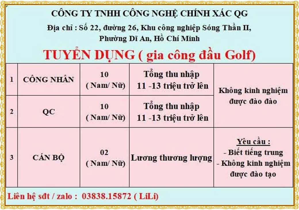Tuyển dụng Việc làm tại KCN Mỹ Phước Bình Dương lương cao cập nhật mới ngày 03 tháng 07 năm 2026