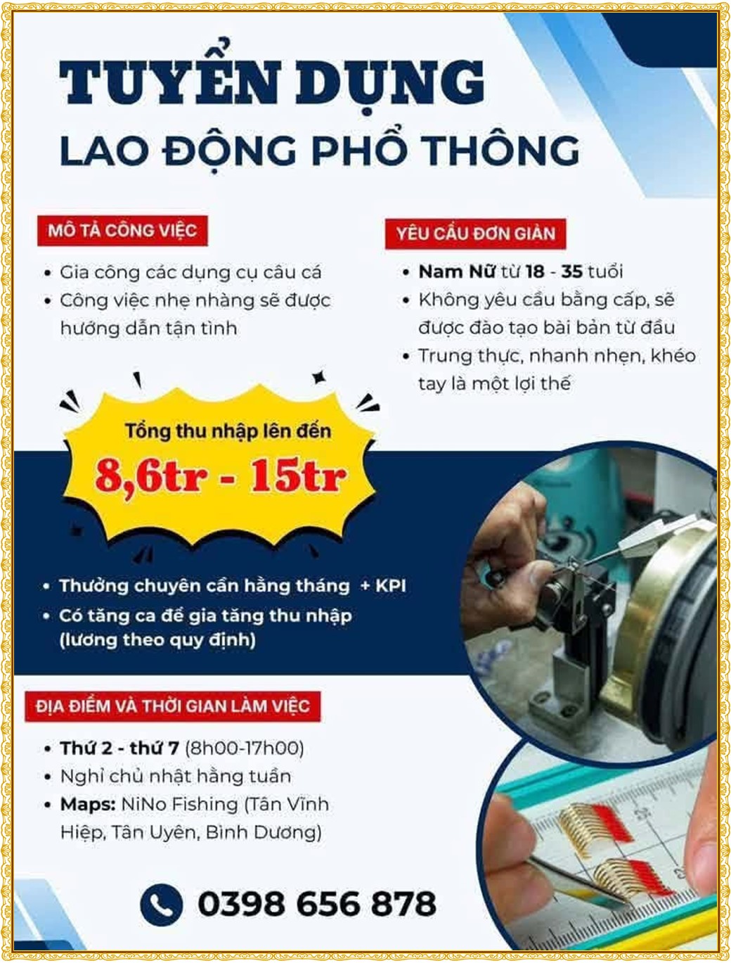 Tuyển dụng Việc làm tại KCN Nam Tân Uyên Bình Dương lương cao cập nhật mới ngày 05 tháng 10 năm 2026