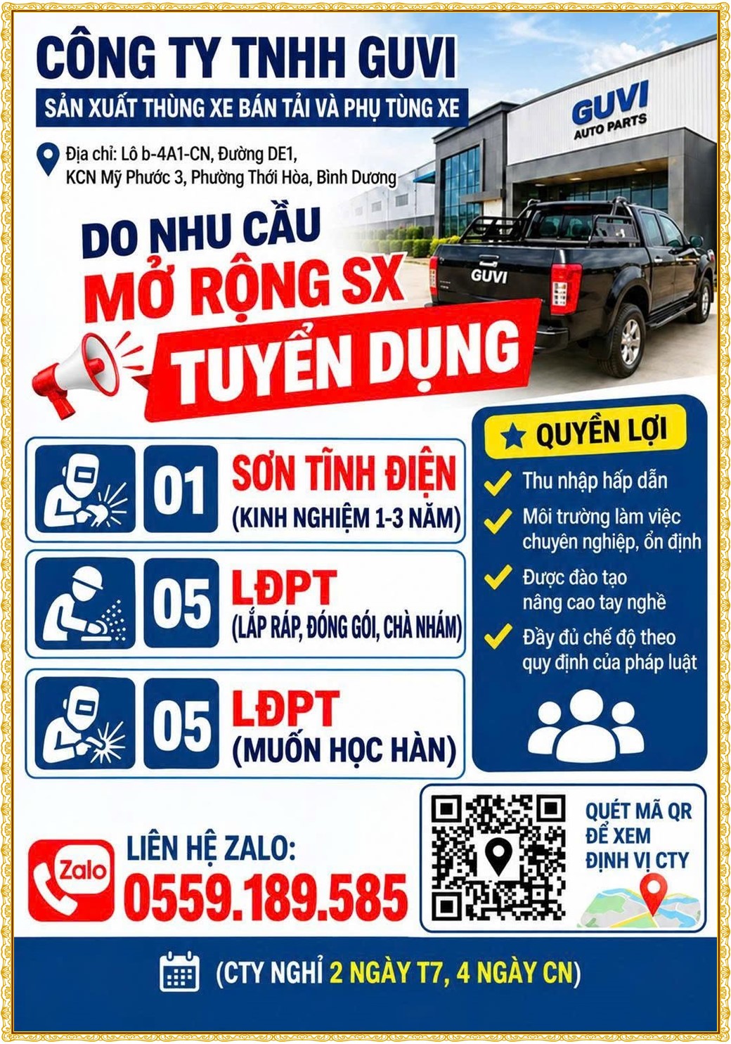 Tuyển dụng Việc làm tại KCN Đại Đăng Bình Dương lương cao cập nhật mới ngày 07 tháng 10 năm 2026