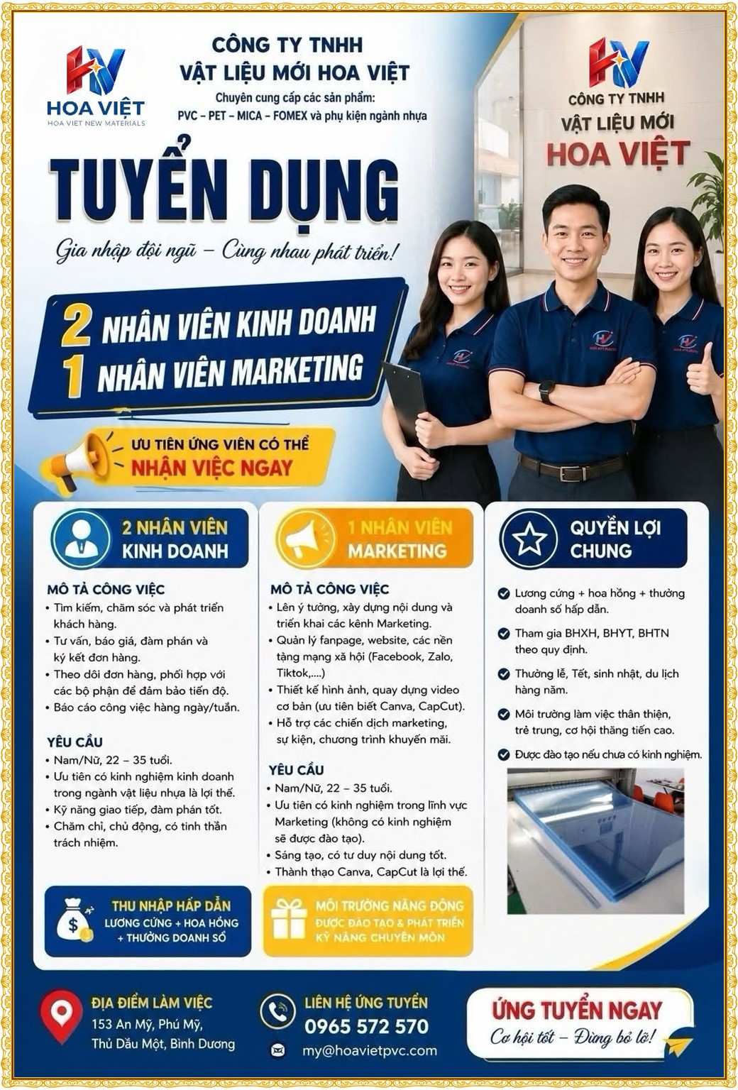 Tuyển dụng Việc làm tại KCN Đại Đăng Bình Dương lương cao cập nhật mới ngày 08 tháng 09 năm 2026