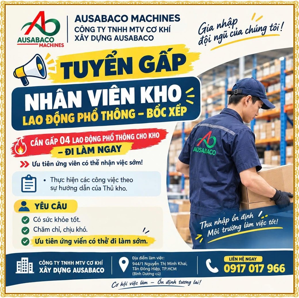 Tuyển dụng Việc làm tại KCN Sóng Thần Bình Dương lương cao cập nhật mới ngày 10 tháng 10 năm 2026