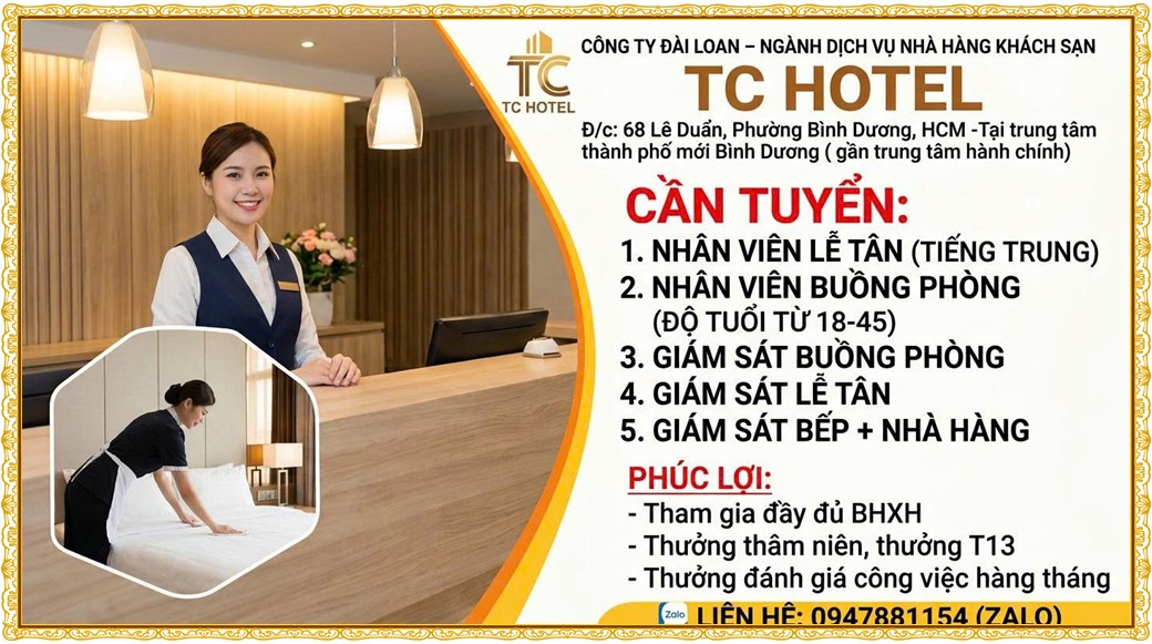 Tuyển dụng Việc làm tại KCN Đồng An Bình Dương lương cao cập nhật mới ngày 10 tháng 08 năm 2026