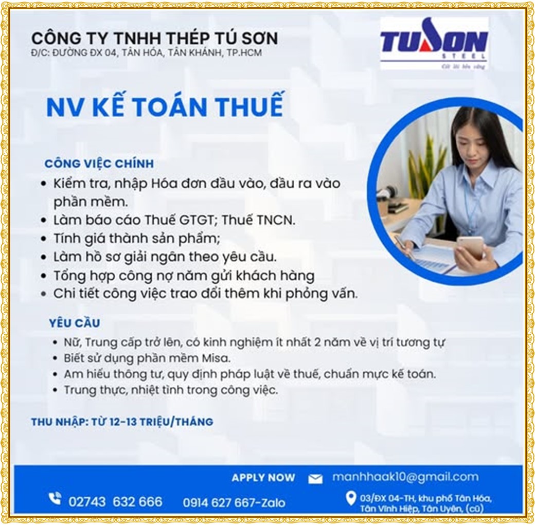 Tuyển dụng Việc làm tại KCN Đồng An Bình Dương lương cao cập nhật mới ngày 10 tháng 09 năm 2026