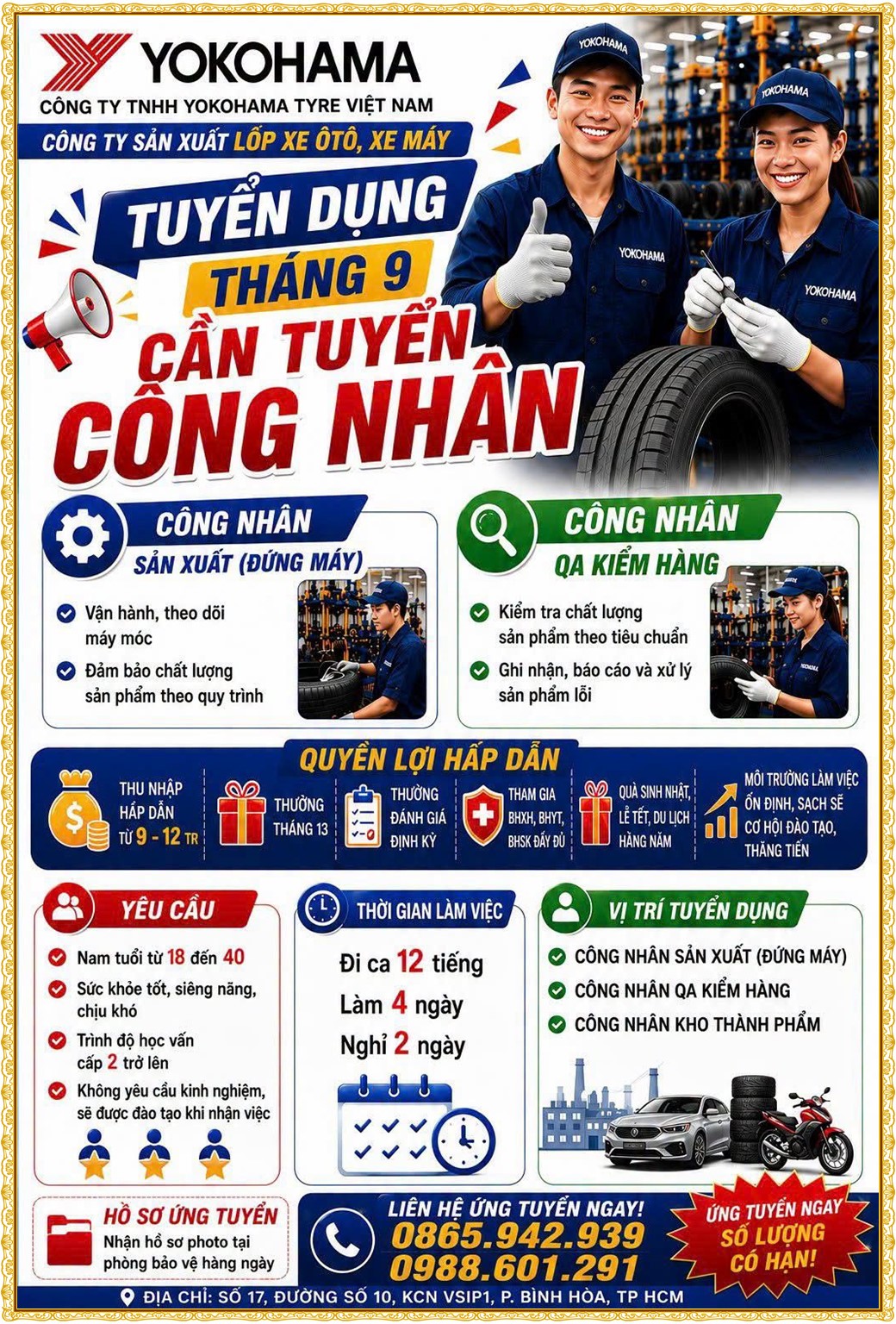 Tuyển dụng Việc làm tại KCN An Tây (Protrade) Bình Dương lương cao cập nhật mới ngày 11 tháng 09 năm 2026