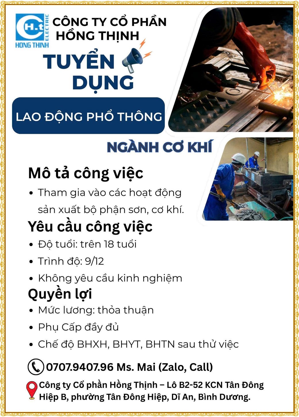 Tuyển dụng Việc làm tại KCN Rạch Bắp Bình Dương lương cao cập nhật mới ngày 11 tháng 09 năm 2026