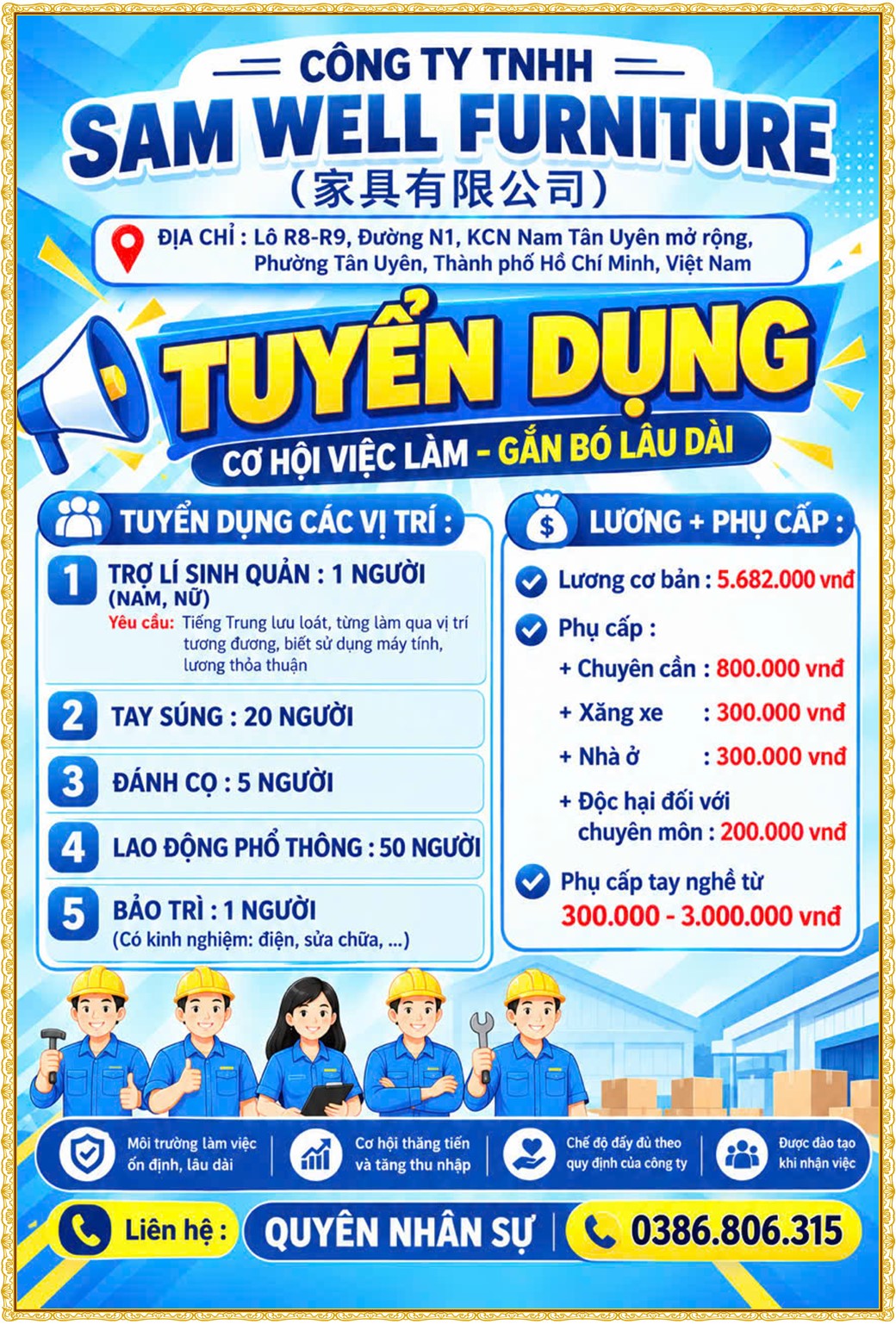 Tuyển dụng Việc làm tại KCN Rạch Bắp Bình Dương lương cao cập nhật mới ngày 13 tháng 10 năm 2026