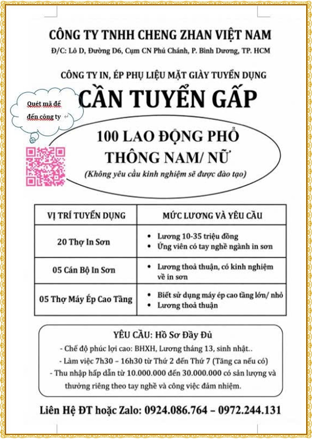 Tuyển dụng Việc làm tại KCN Việt Nam Singapore VSIP II Bình Dương lương cao cập nhật mới ngày 15 tháng 09 năm 2026