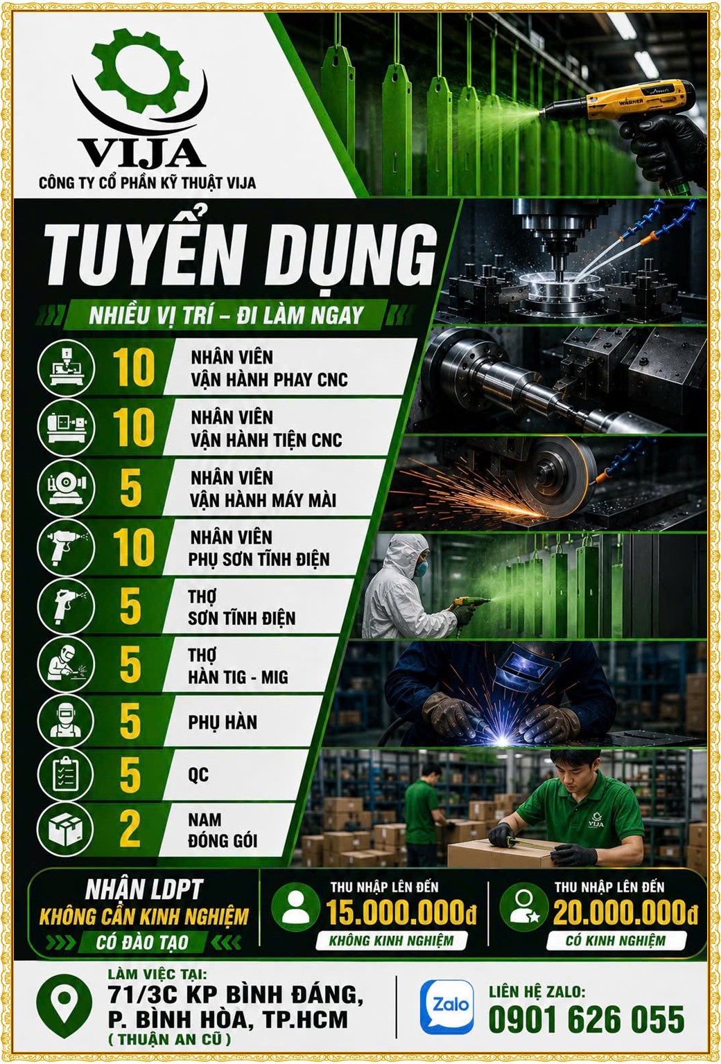 Tuyển dụng Việc làm tại KCN Bàu Bàng Bình Dương lương cao cập nhật mới ngày 21 tháng 07 năm 2026