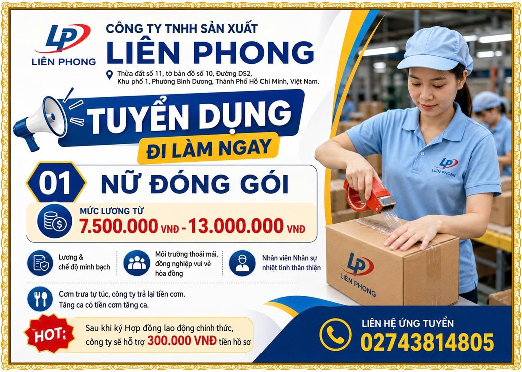 Tuyển dụng Việc làm tại KCN Việt Hương Bình Dương lương cao cập nhật mới ngày 21 tháng 07 năm 2026