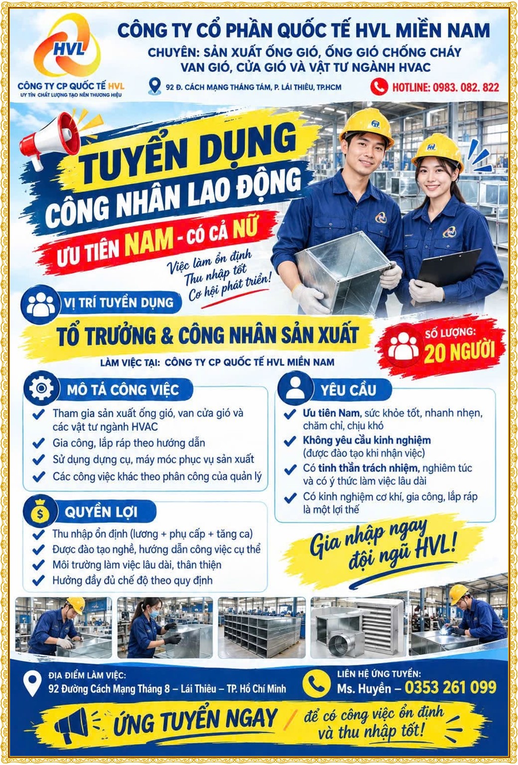 Tuyển dụng Việc làm tại KCN Việt Hương Bình Dương lương cao cập nhật mới ngày 22 tháng 09 năm 2026