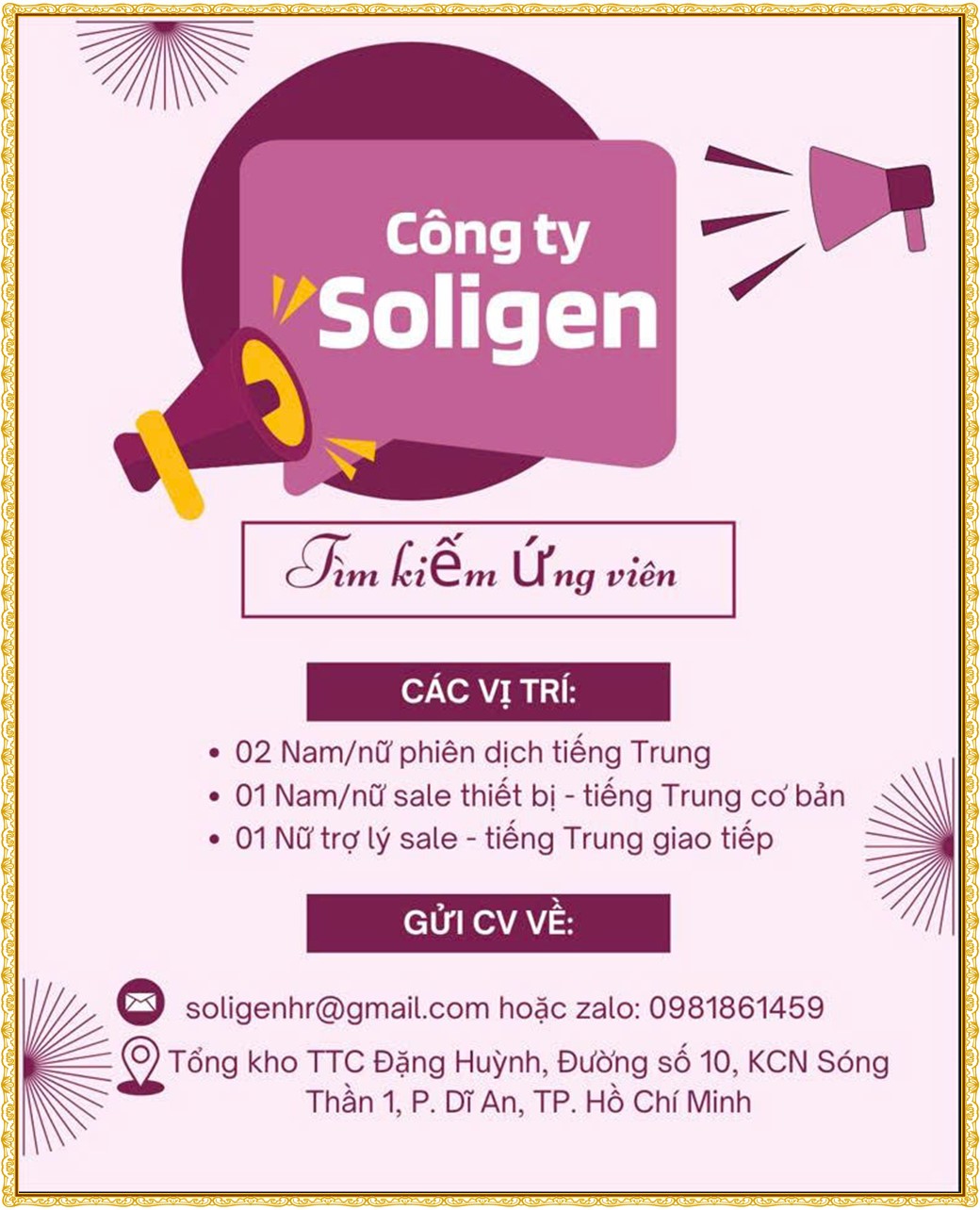 Tuyển dụng Việc làm tại KCN Bàu Bàng Bình Dương lương cao cập nhật mới ngày 23 tháng 07 năm 2026