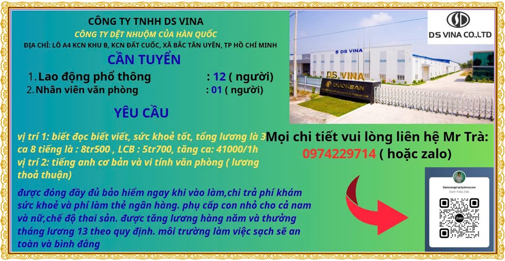 Tuyển dụng Việc làm tại KCN Nam Tân Uyên Bình Dương lương cao cập nhật mới ngày 23 tháng 07 năm 2026