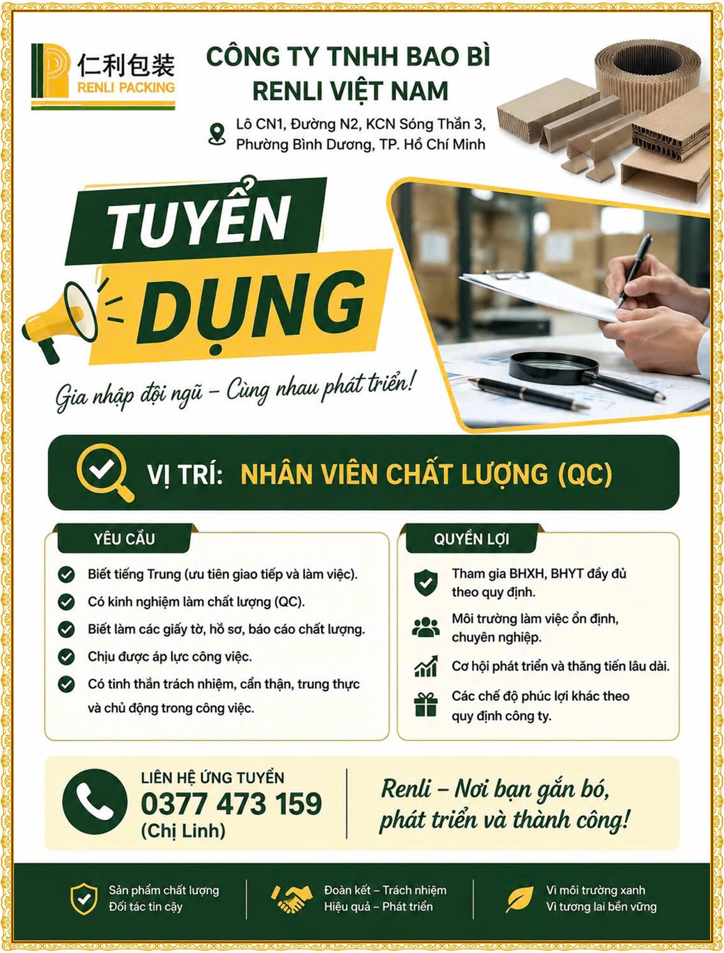 Tuyển dụng Việc làm tại KCN Đại Đăng Bình Dương lương cao cập nhật mới ngày 23 tháng 07 năm 2026