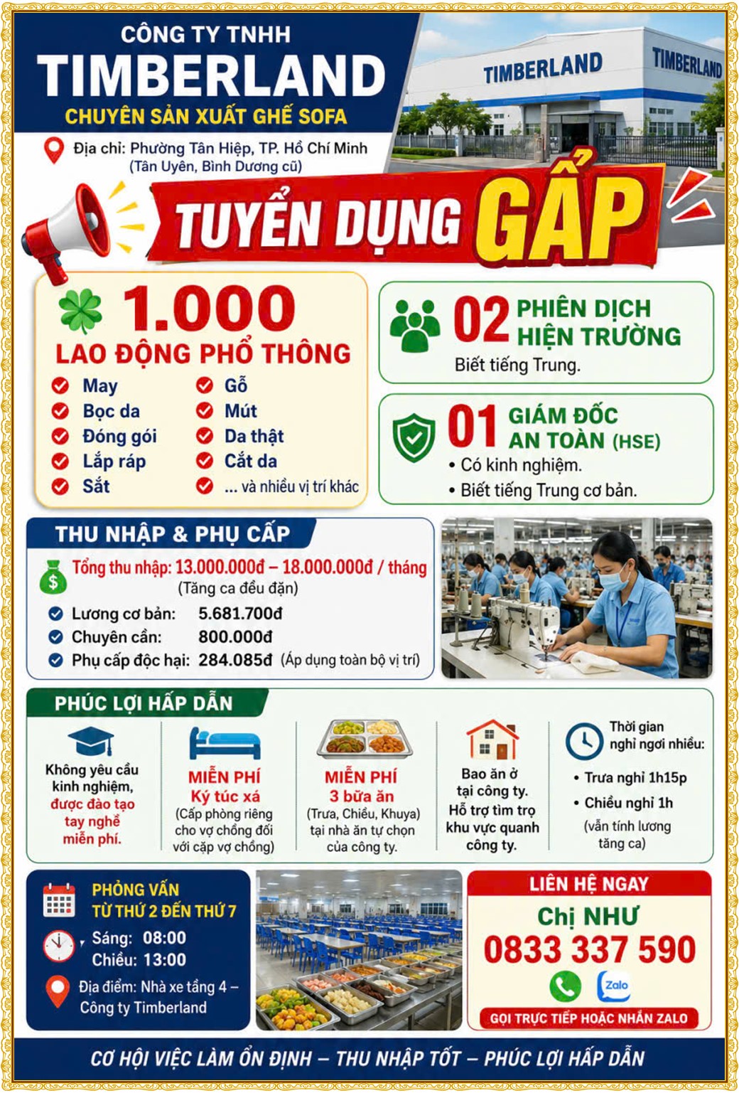 Tuyển dụng Việc làm tại KCN Bàu Bàng Bình Dương lương cao cập nhật mới ngày 24 tháng 07 năm 2026