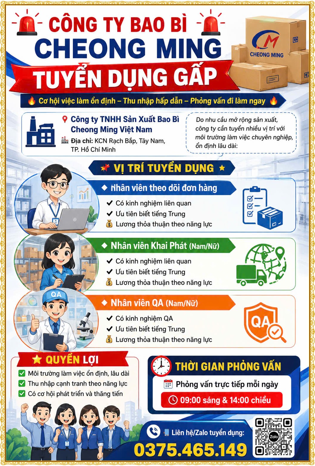 Tuyển dụng Việc làm tại KCN Việt Hương Bình Dương lương cao cập nhật mới ngày 24 tháng 07 năm 2026