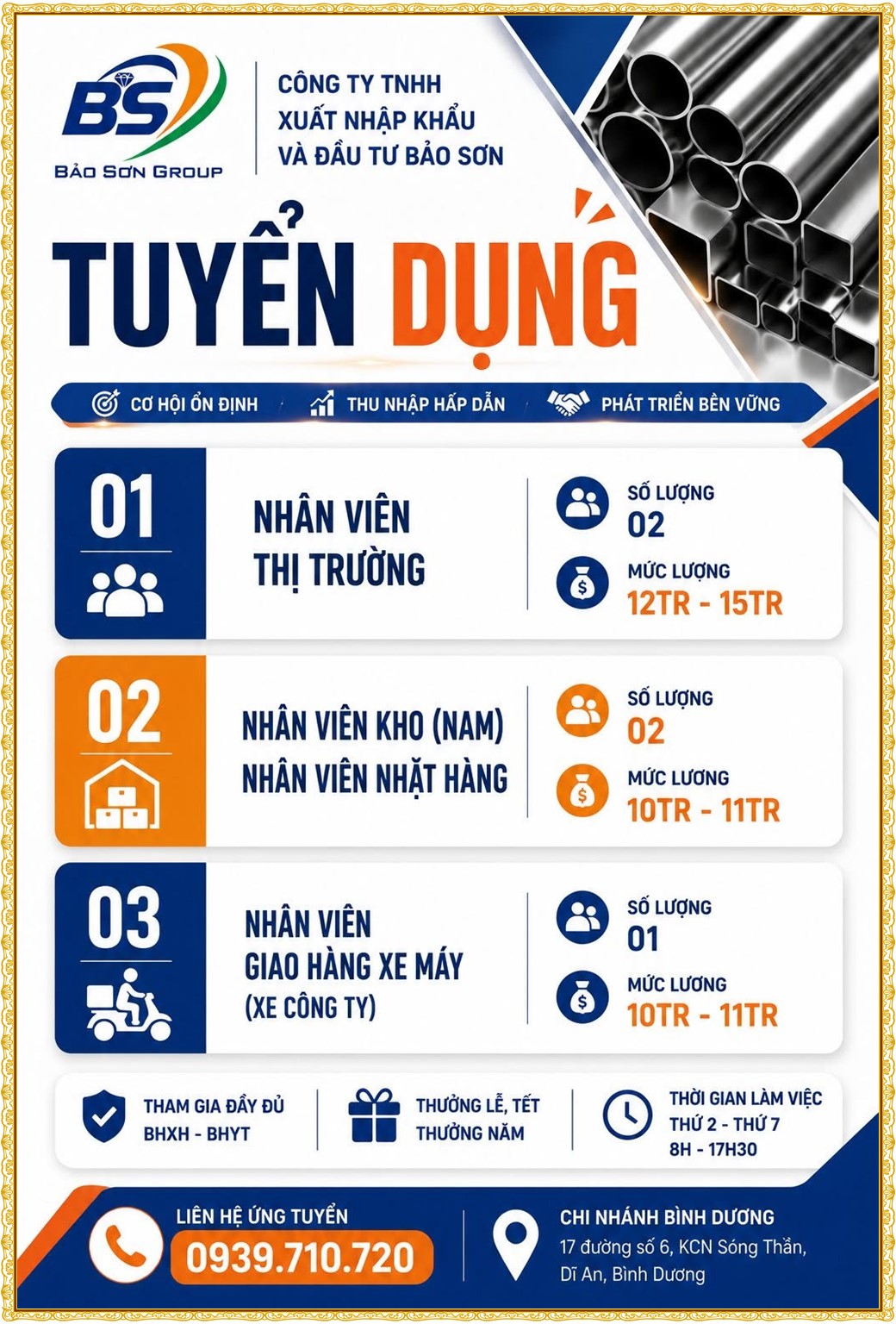 Tuyển dụng Việc làm tại KCN Sóng Thần Bình Dương lương cao cập nhật mới ngày 27 tháng 07 năm 2026