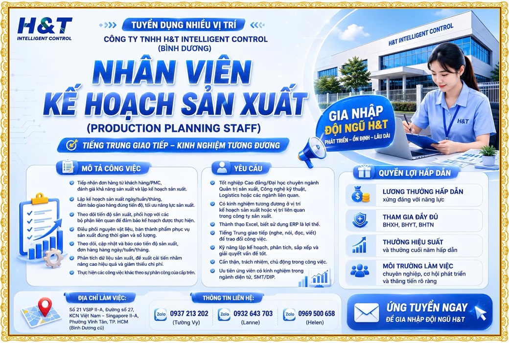 Tuyển dụng Việc làm tại KCN Đồng An Bình Dương lương cao cập nhật mới ngày 28 tháng 07 năm 2026