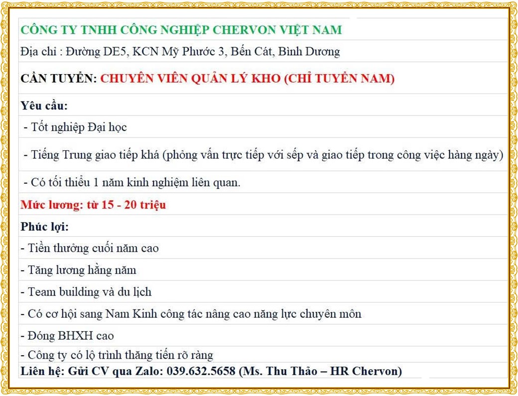 Tuyển dụng Việc làm tại KCN Sóng Thần Bình Dương lương cao cập nhật mới ngày 28 tháng 07 năm 2026