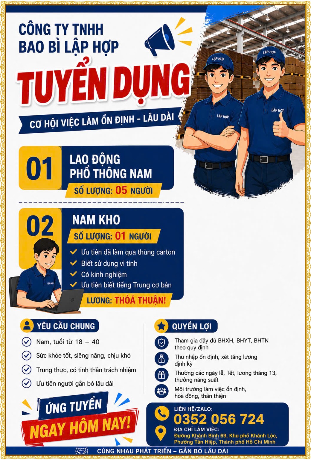 Tuyển dụng Việc làm tại KCN An Tây (Protrade) Bình Dương lương cao cập nhật mới ngày 28 tháng 07 năm 2026