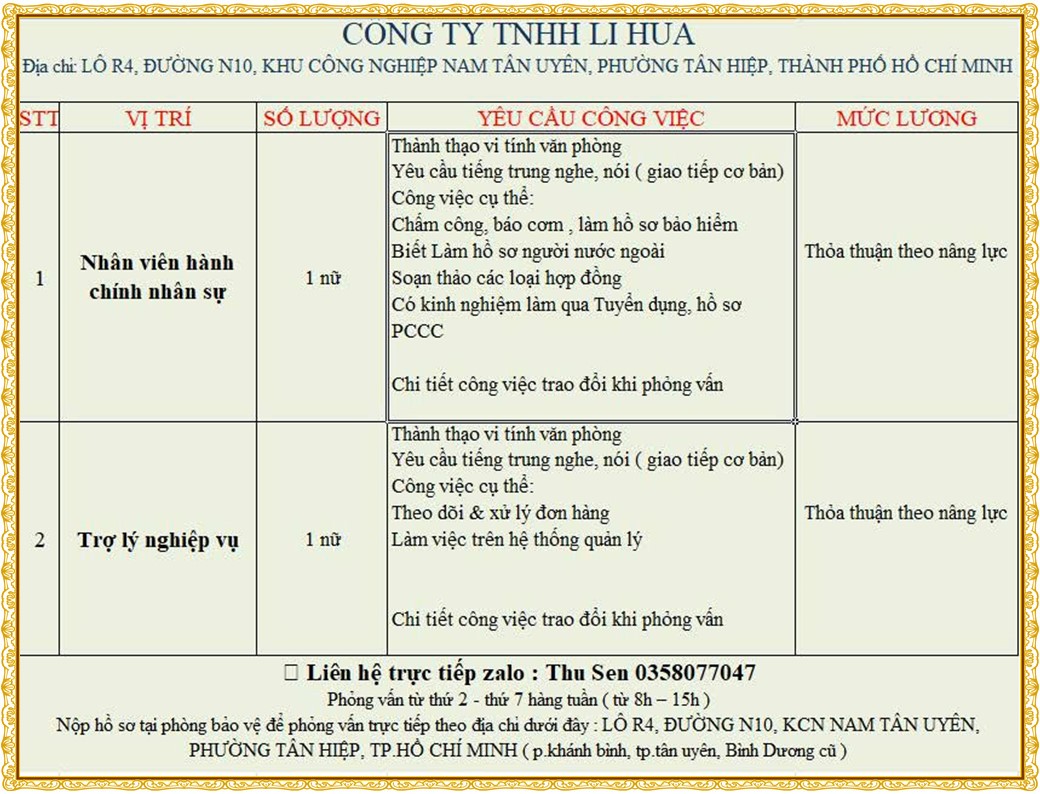 Tuyển dụng Việc làm tại KCN Sóng Thần Bình Dương lương cao cập nhật mới ngày 29 tháng 07 năm 2026