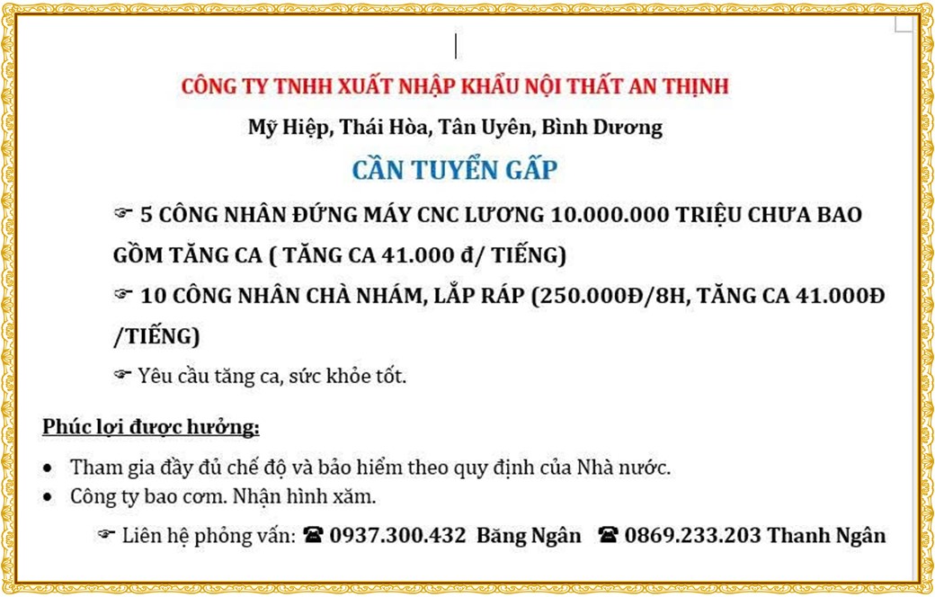 Tuyển dụng Việc làm tại KCN Rạch Bắp Bình Dương lương cao cập nhật mới ngày 30 tháng 07 năm 2026