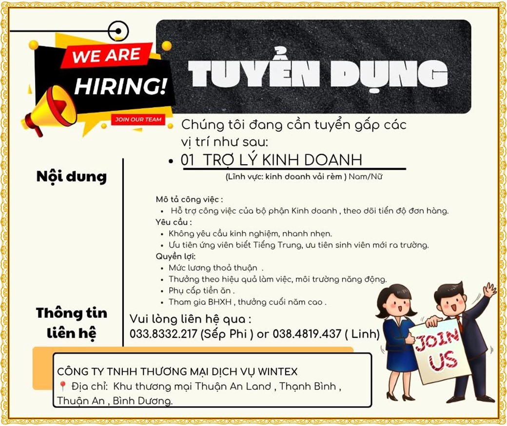 Tuyển dụng Việc làm tại KCN Việt Hương Bình Dương lương cao cập nhật mới ngày 30 tháng 07 năm 2026