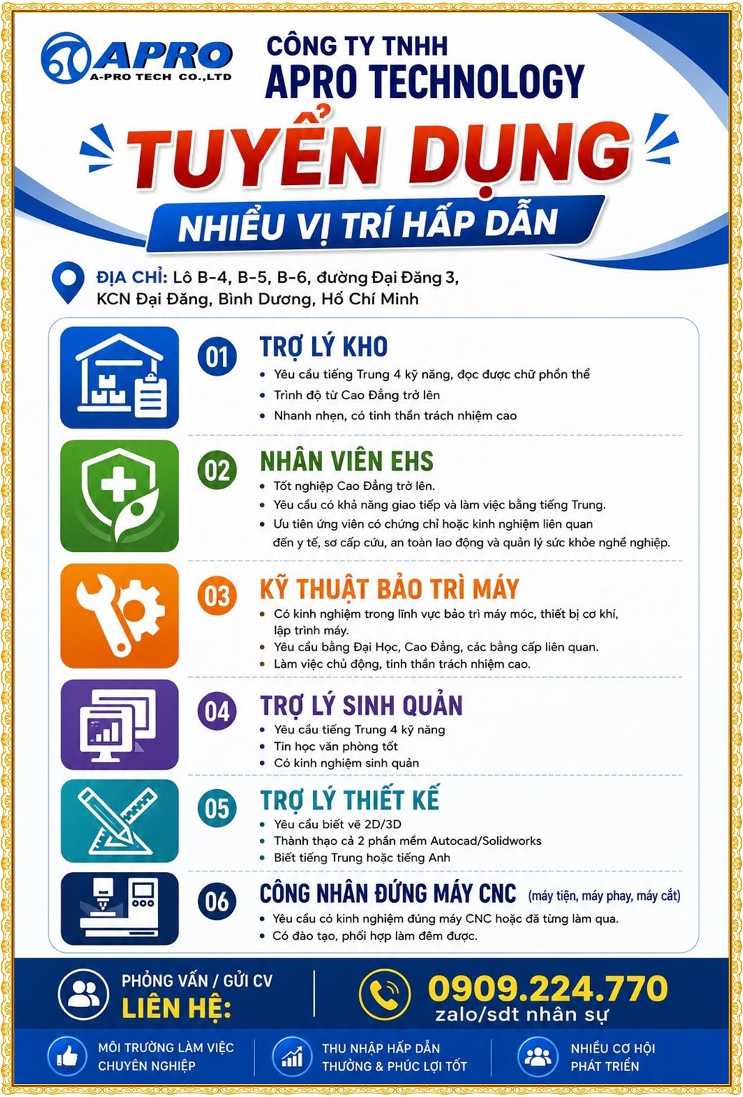 Tuyển dụng Việc làm tại KCN Việt Nam Singapore VSIP II Bình Dương lương cao cập nhật mới ngày 31 tháng 07 năm 2026